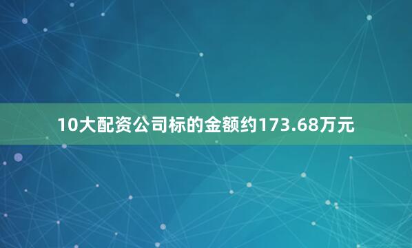 10大配资公司标的金额约173.68万元